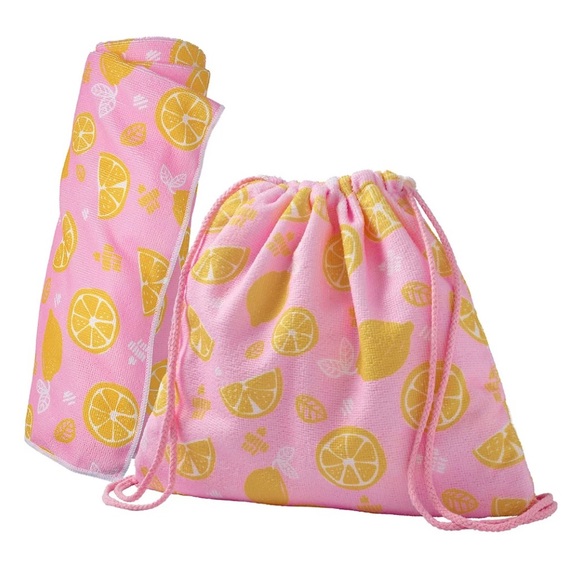 Ulta Beauty Other - Ulta Pink & Lemon Beach Towel & Drawstring Bag